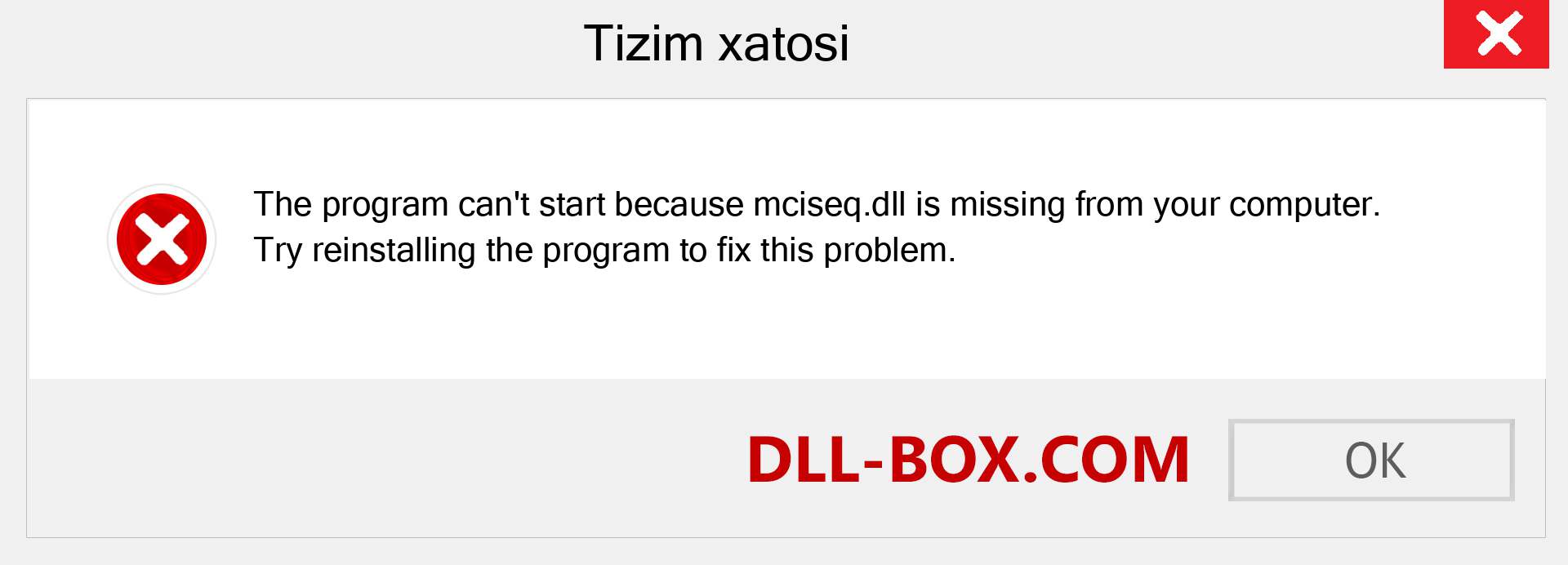 mciseq.dll fayli yo'qolganmi?. Windows 7, 8, 10 uchun yuklab olish - Windowsda mciseq dll etishmayotgan xatoni tuzating, rasmlar, rasmlar